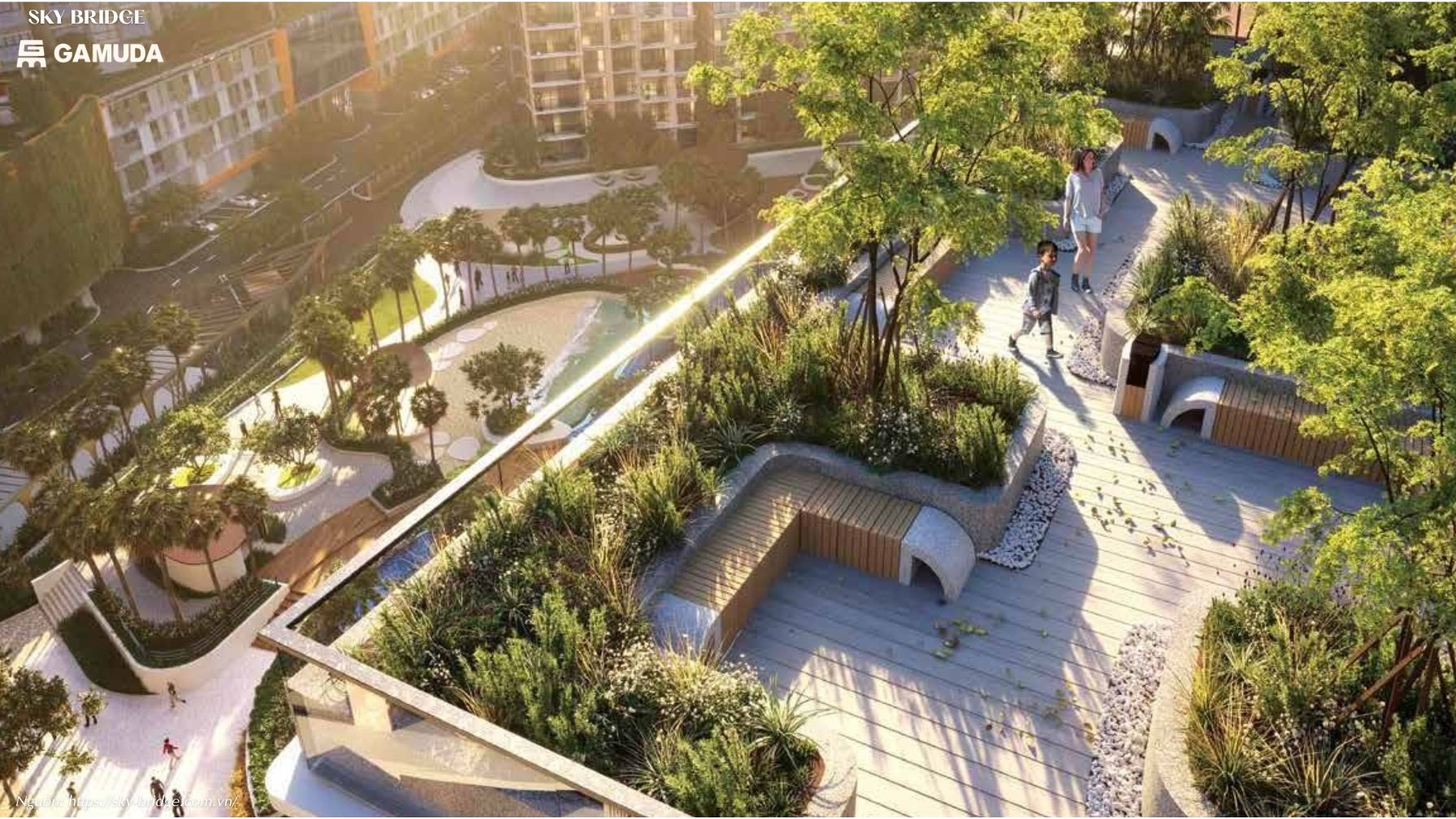 Khu vui chơi vận động trẻ em trong công viên Sky Bridge Gamuda Land Thuận Giao, TP HCM